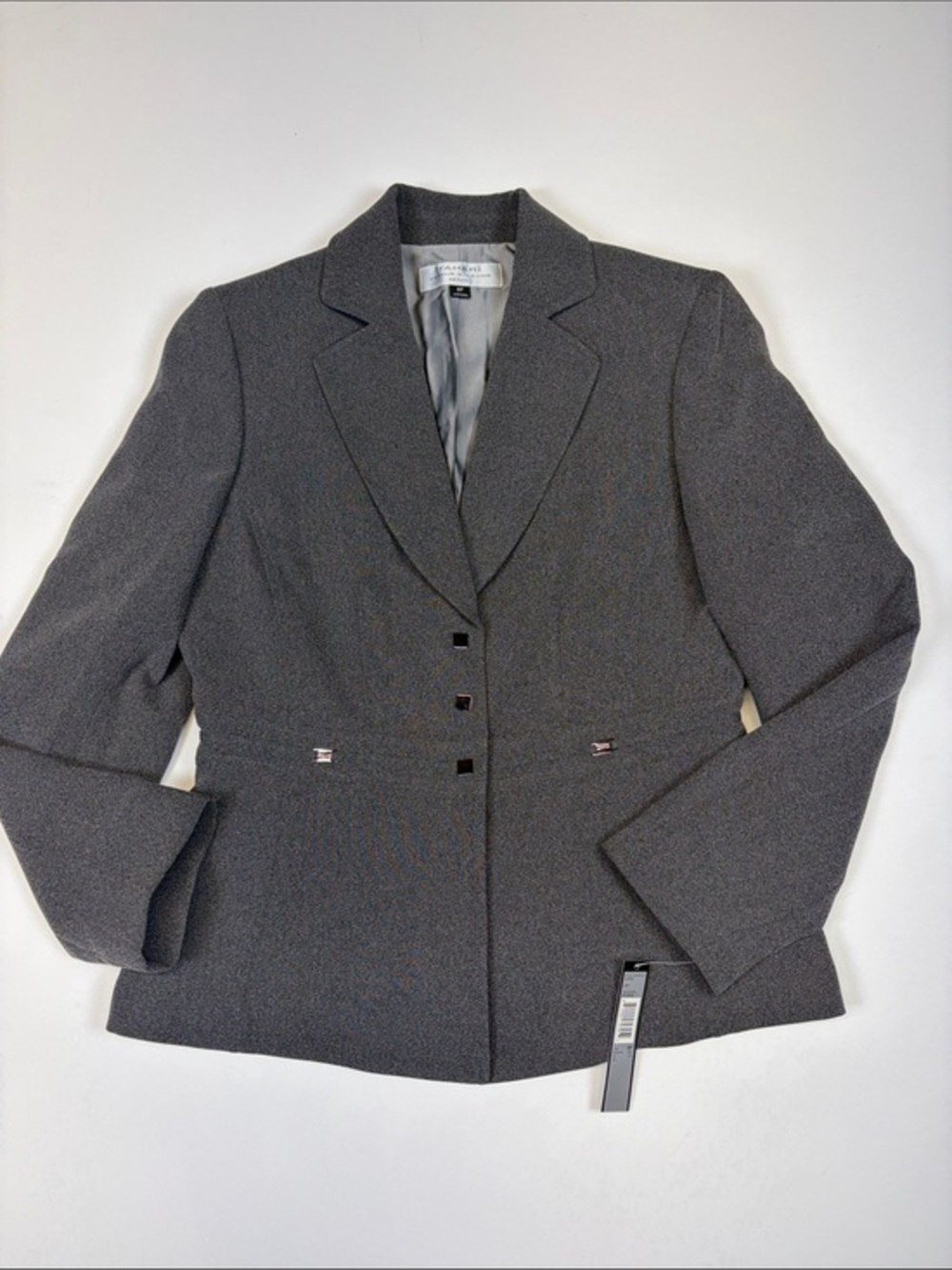 TAHARI ARTHUR S LEVINE GRAY BLAZER CAREER JACKET WOMENS SIZE 8P
